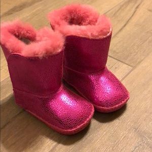 UGG booties- pink metallic